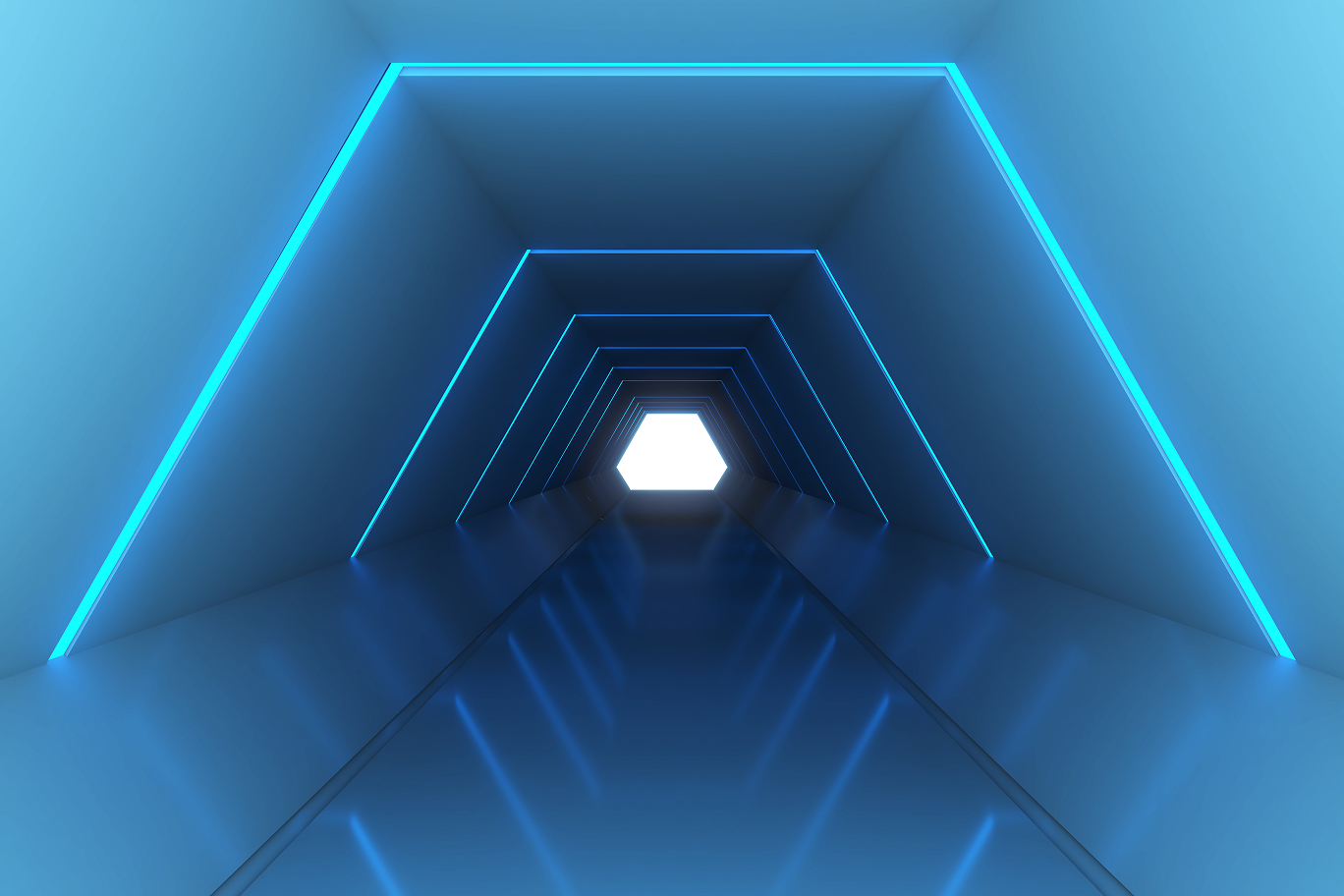 Image of blue-wavelength LED light spreading